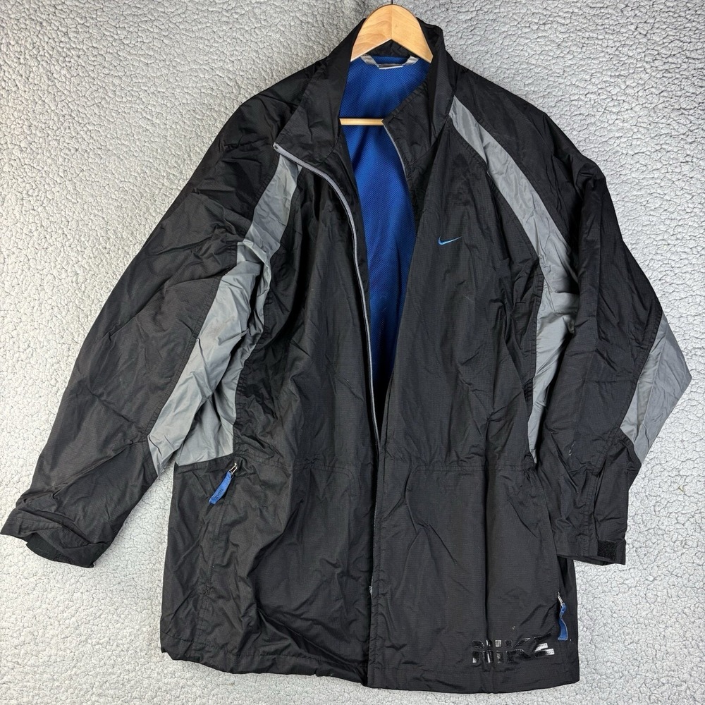 Nike Mens XL Windbreaker Jacket Y2K 90s VTG Mesh Lined Swoosh *BROKEN ZIPPER NSW